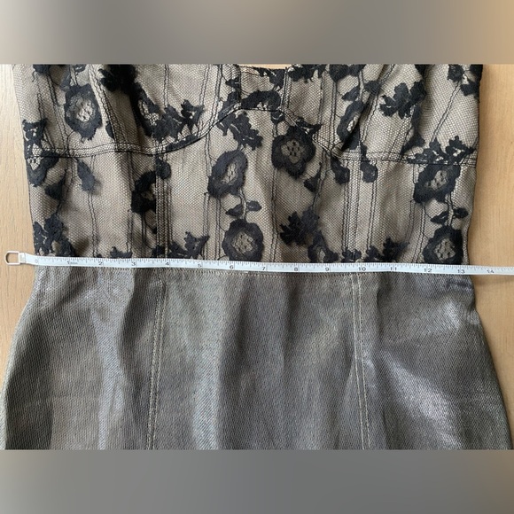 Marc Jacobs Vintage Lace Bustier and Metallic Silk Dress, Lace Straps, Size 0 - Picture 9 of 13